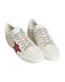 Women | Ball Star Ltd with Red Star & Silver Heel Tab | White x Red x Silver