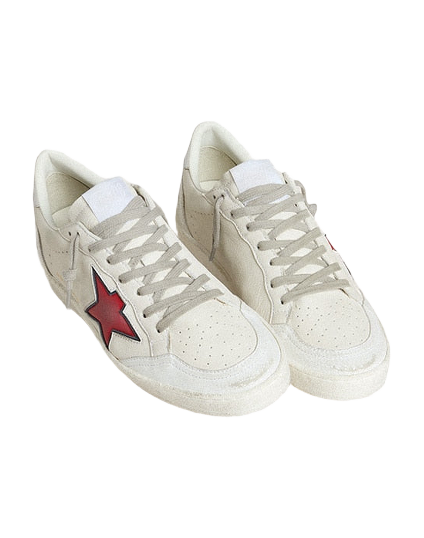 Women | Ball Star Ltd with Red Star & Silver Heel Tab | White x Red x Silver