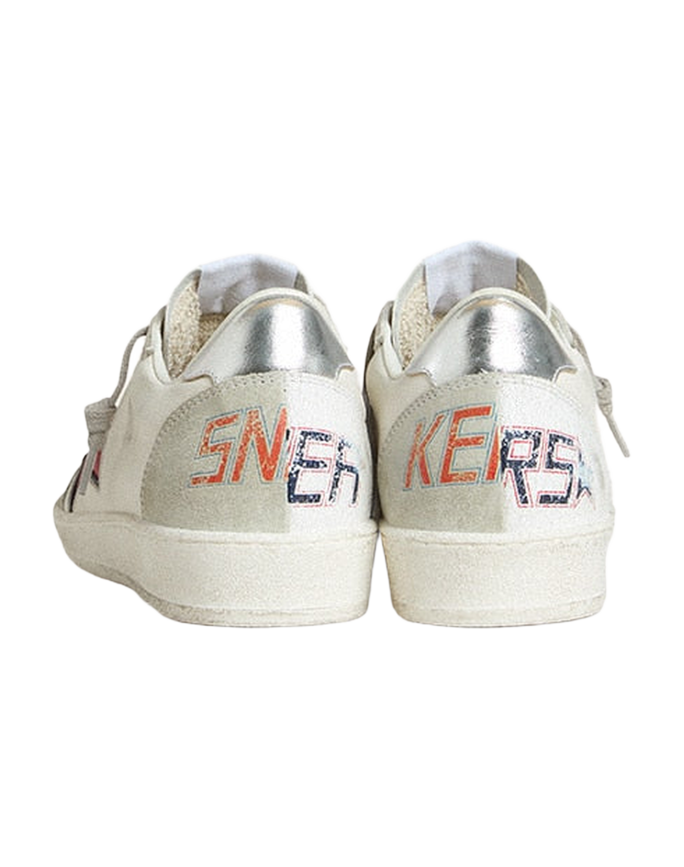 Women | Ball Star Ltd with Red Star & Silver Heel Tab | White x Red x Silver