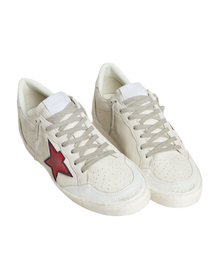 Women | Ball Star Ltd with Red Star & Silver Heel Tab | White x Red x Silver