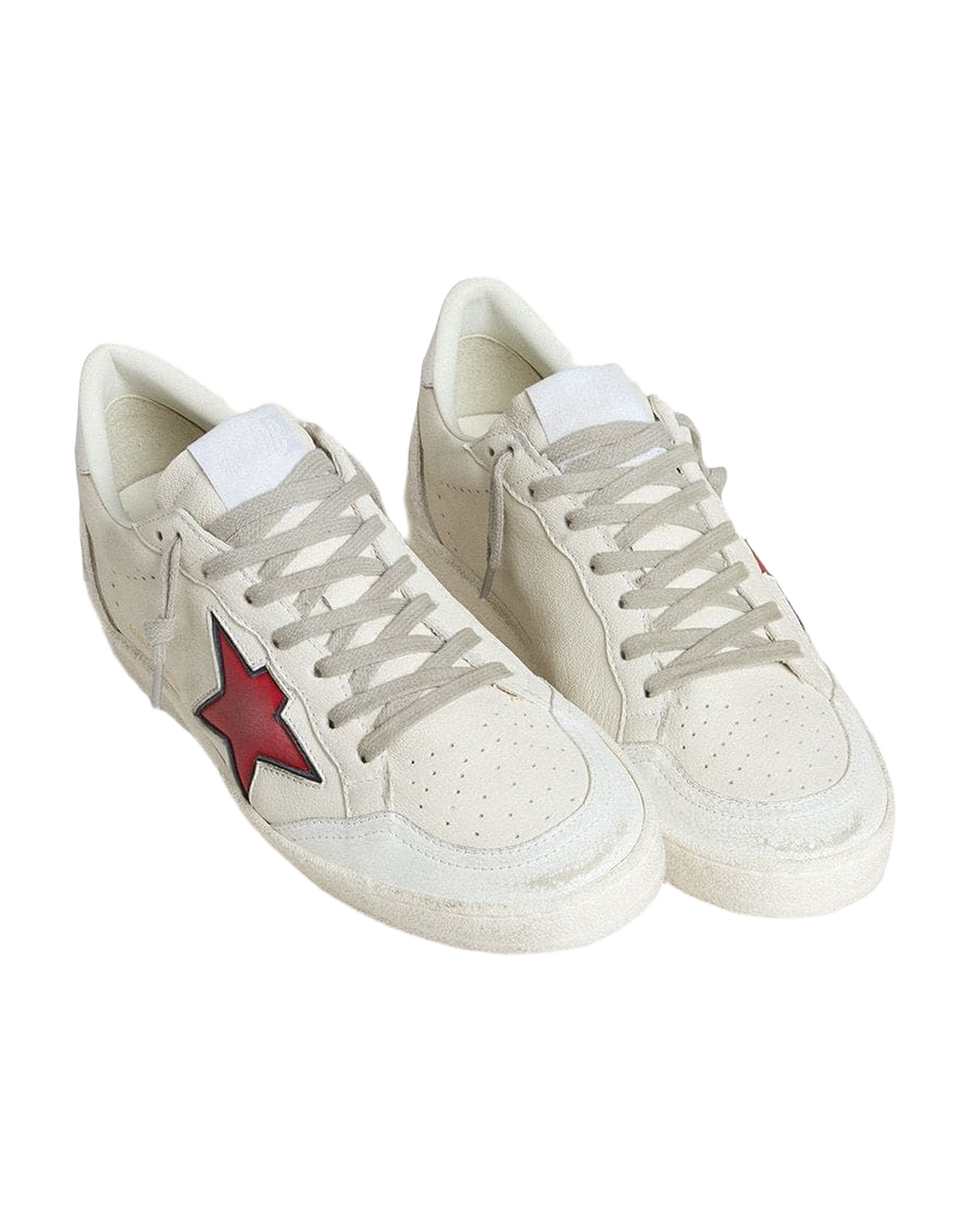 Women | Ball Star Ltd with Red Star & Silver Heel Tab | White x Red x Silver