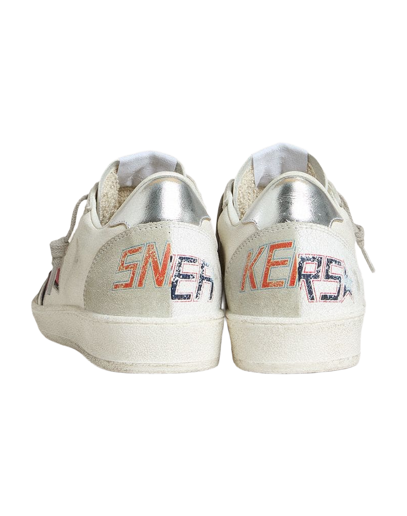 Women | Ball Star Ltd with Red Star & Silver Heel Tab | White x Red x Silver