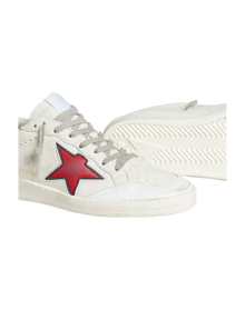 Women | Ball Star Ltd with Red Star & Silver Heel Tab | White x Red x Silver