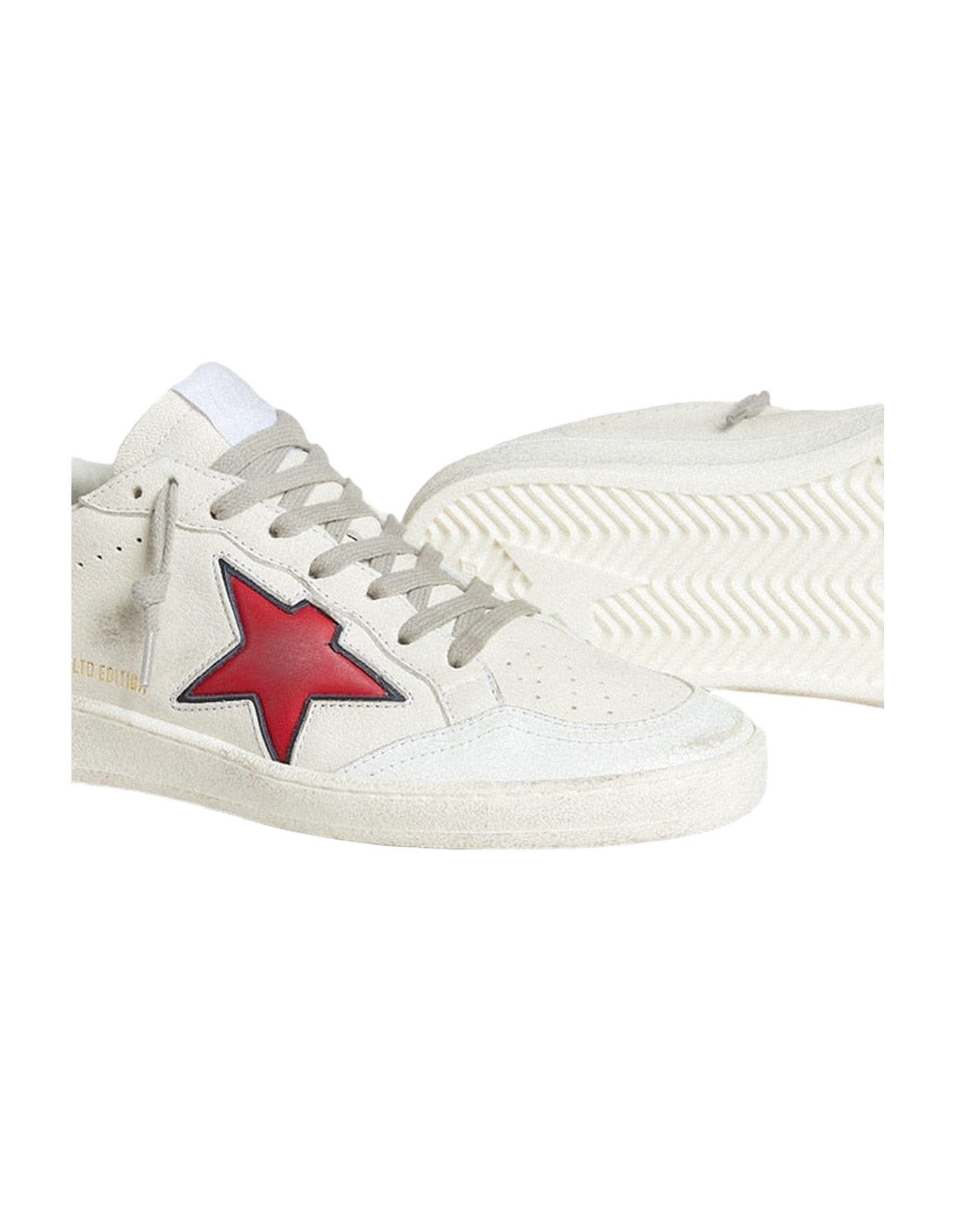 Women | Ball Star Ltd with Red Star & Silver Heel Tab | White x Red x Silver