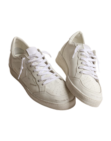 Women | Ball Star White Leather with White Leather Star & Heel Tab | Optic White