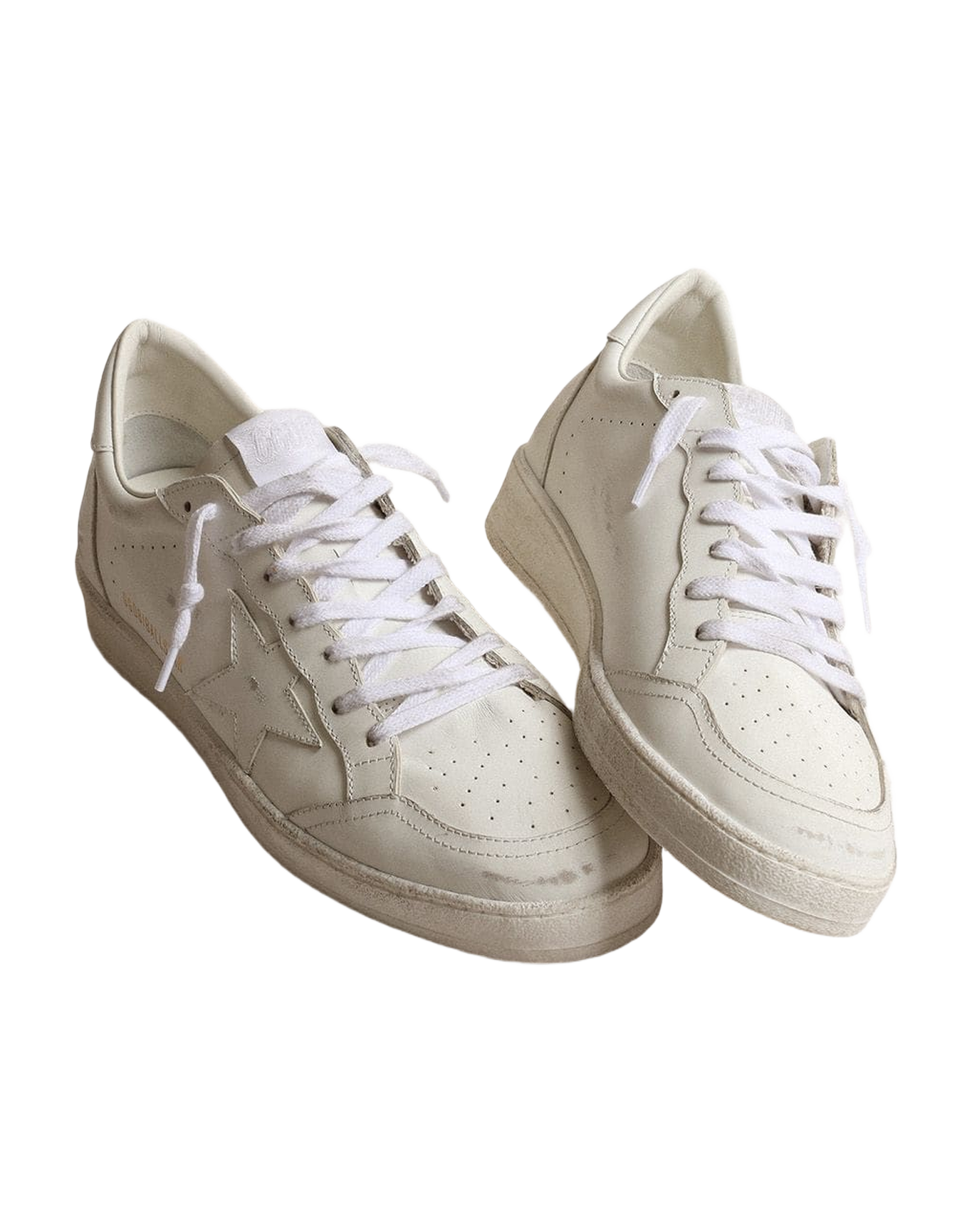 Women | Ball Star White Leather with White Leather Star & Heel Tab | Optic White