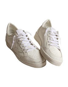 Women | Ball Star White Leather with White Leather Star & Heel Tab | Optic White