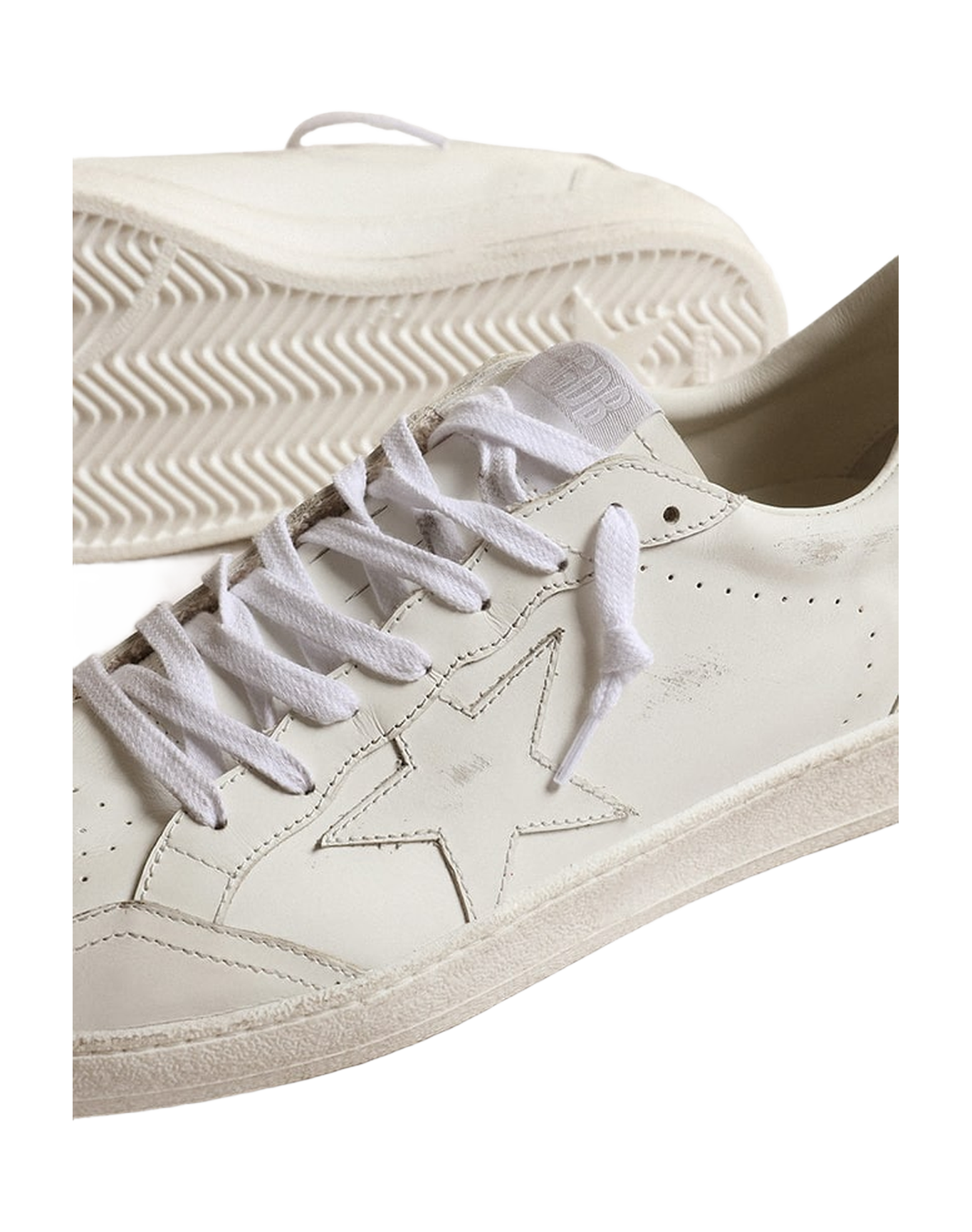 Women | Ball Star White Leather with White Leather Star & Heel Tab | Optic White