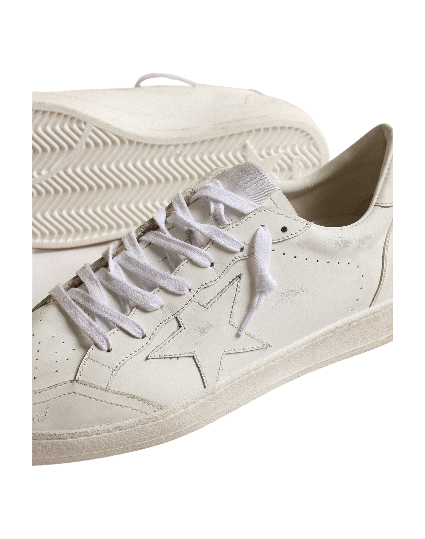 Women | Ball Star White Leather with White Leather Star & Heel Tab | Optic White