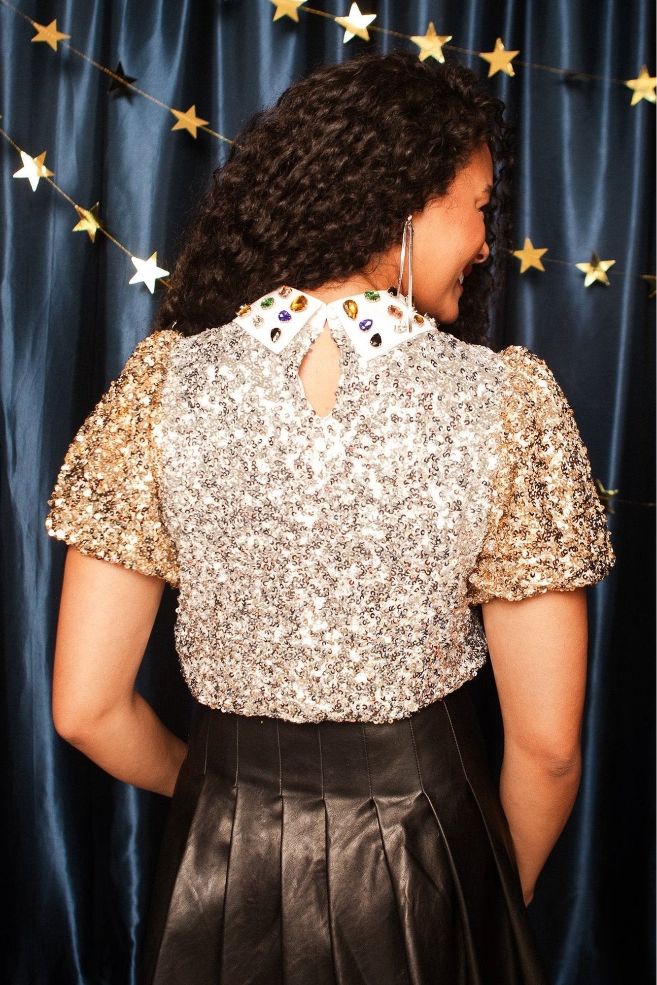 Women | Bedazzle Top | Silver x Multi