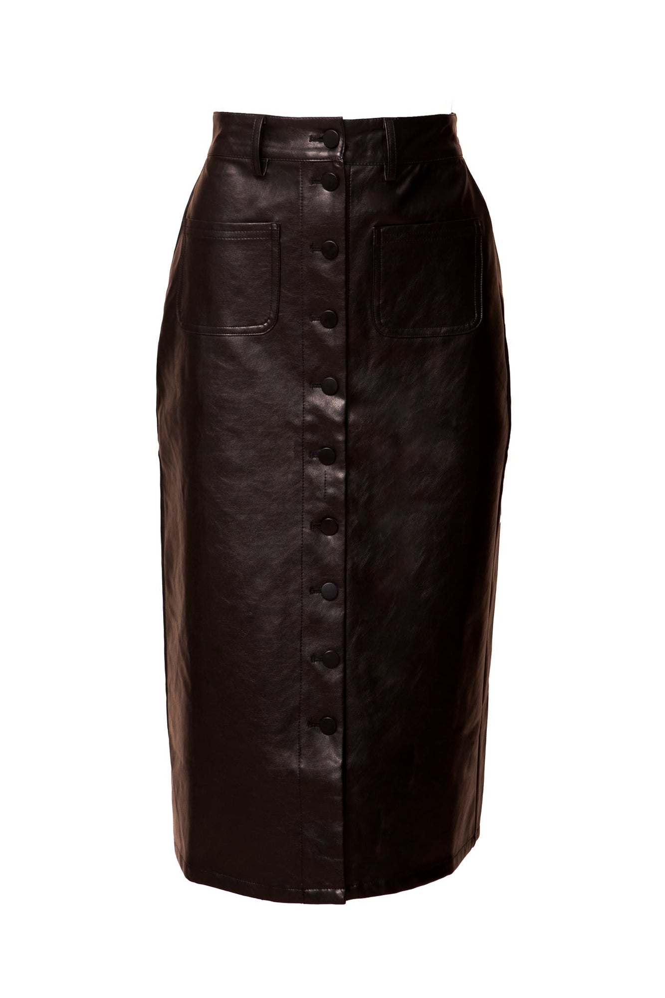 Women | Emma Vegan Leather Skirt | Black