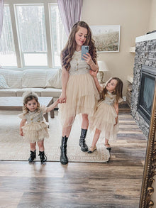 Women | Fira Tweed Mom Dress | Beige