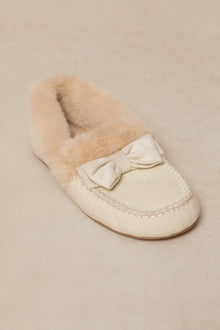 Women | Ivy Bow Slippers | Cream