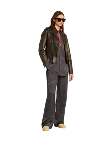 Women | Jacquard Pants with All-Over Toile De Jouy Pattern | Ombre Blue