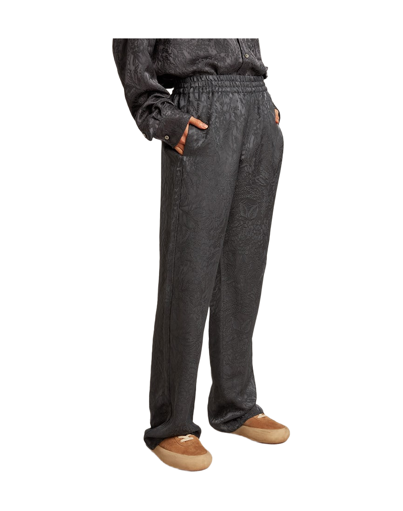Women | Jacquard Pants with All-Over Toile De Jouy Pattern | Ombre Blue