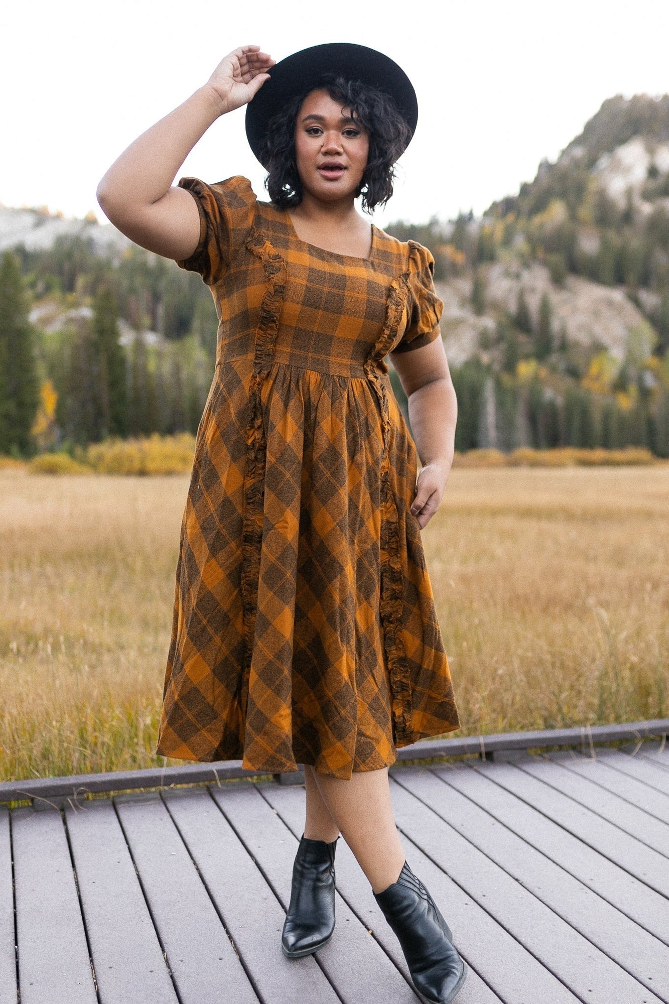 Women | Kimball Dress | Brown x Plaid