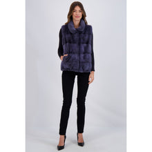 Women | Mink Vest | Blue Gray Cross