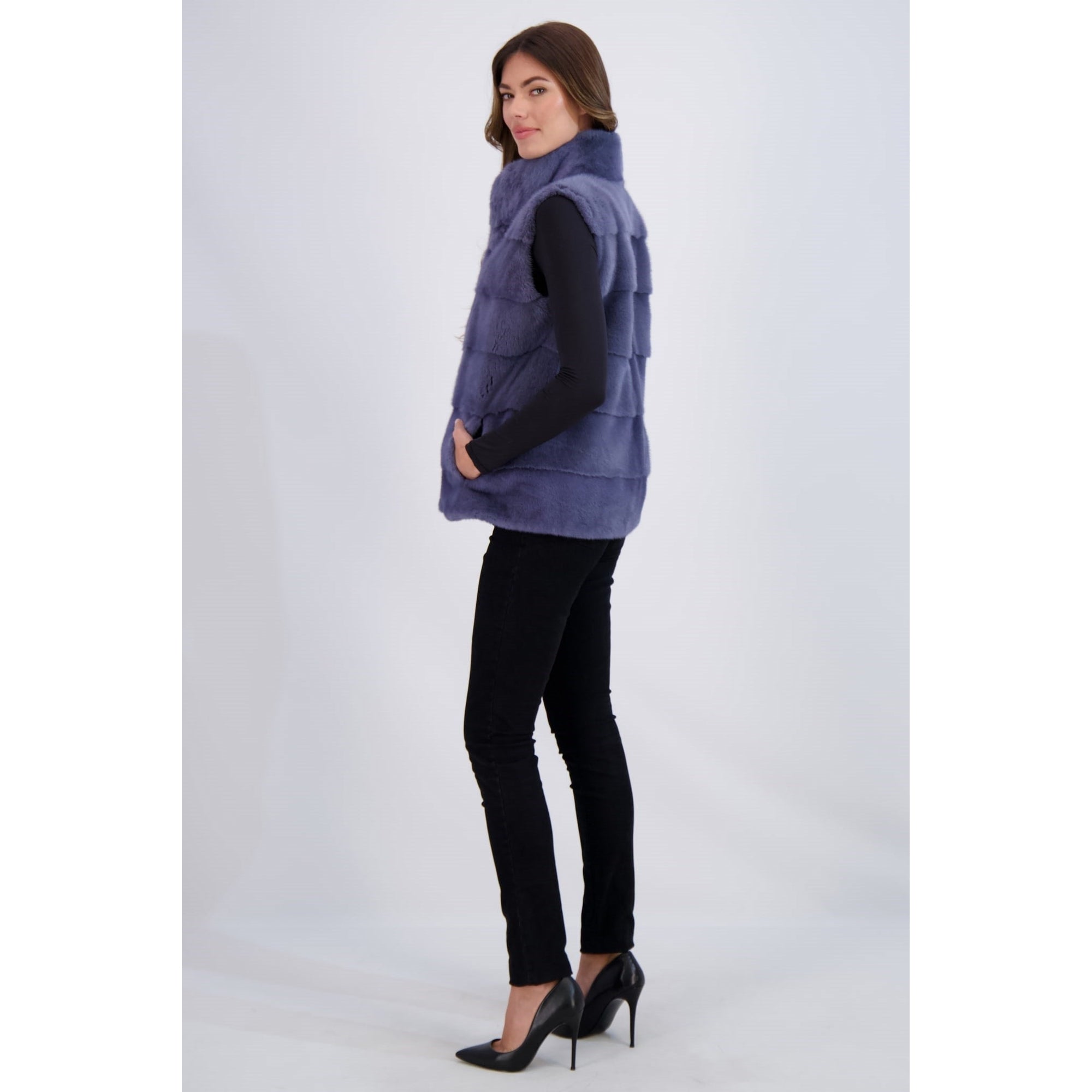 Women | Mink Vest | Lapis