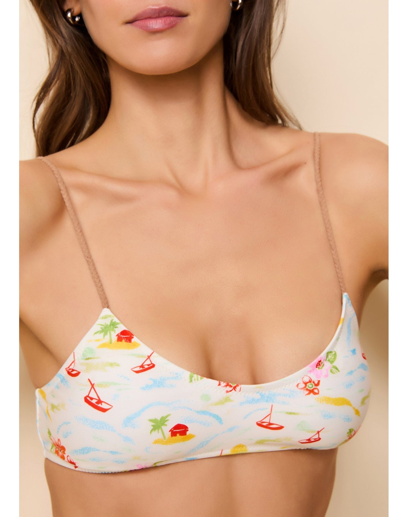 Rachel Bikini Top | Vintage Map Print