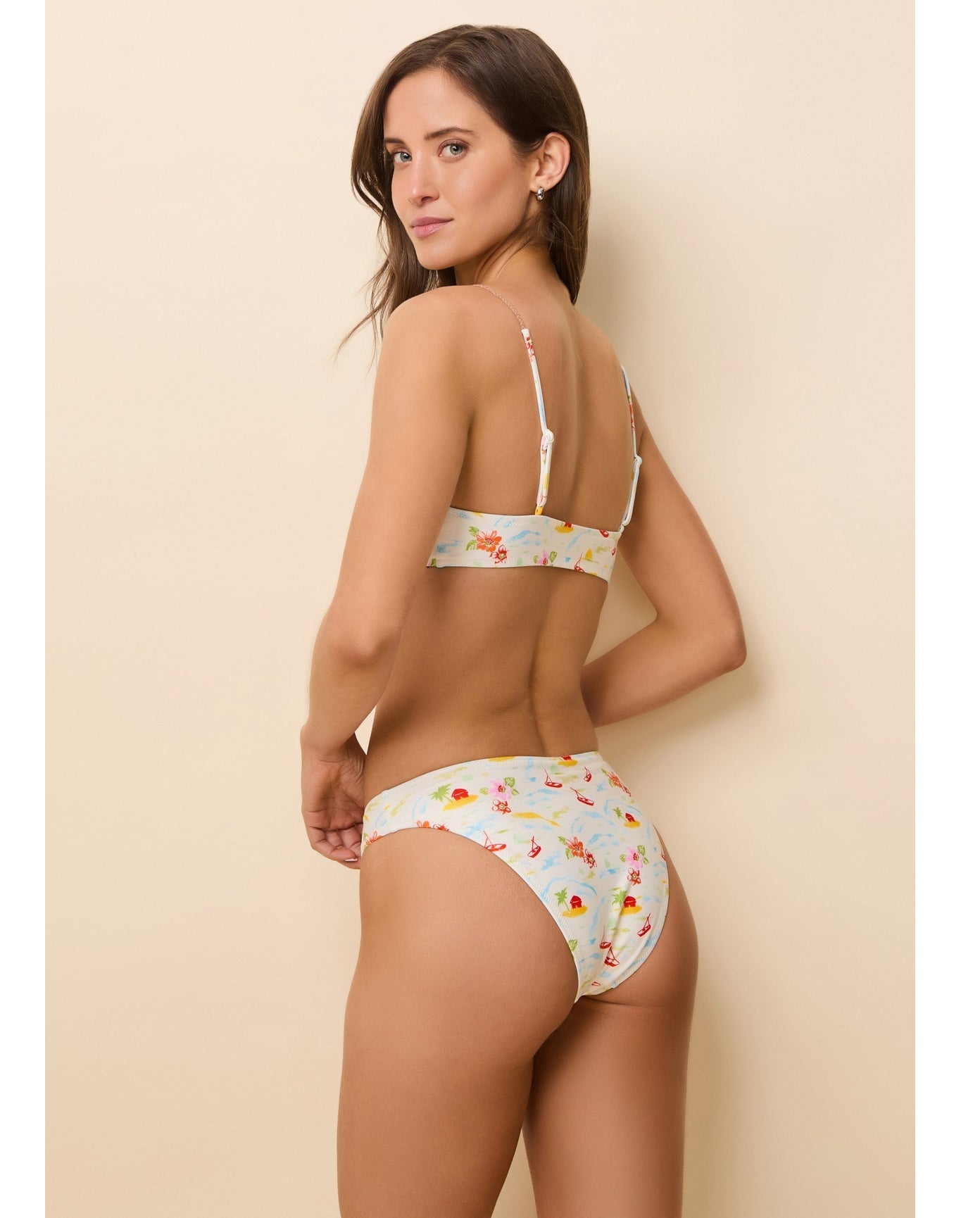 Rachel Bikini Top | Vintage Map Print