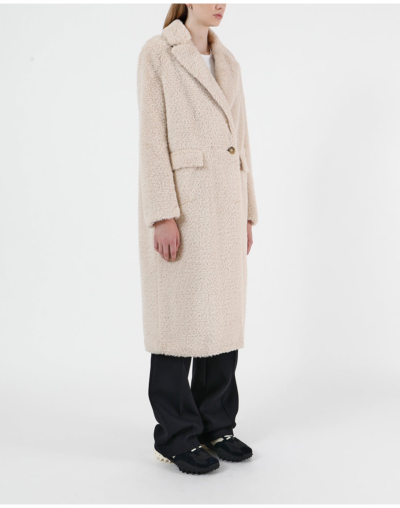 Romi Faux Wool Coat | Latte