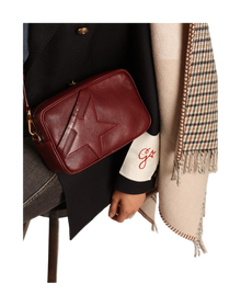 Women | Star Bag Leather with Tone On Tone Star | Burgundy (V2)
