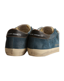Women | Super-Star Blue Suede with Silver Glitter Star | Blue x Grey x Silver x Black