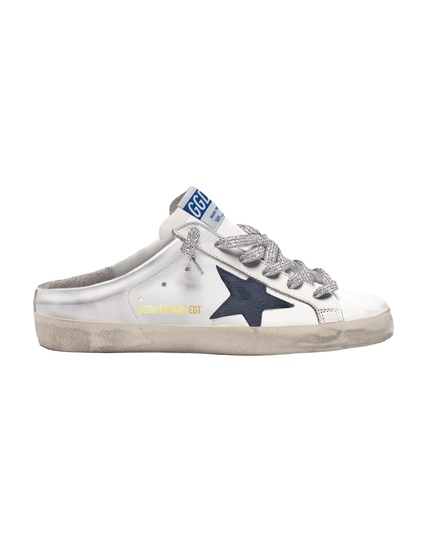 Women | Super-Star Sabot White with Dark Blue Star | White x Dark Blue
