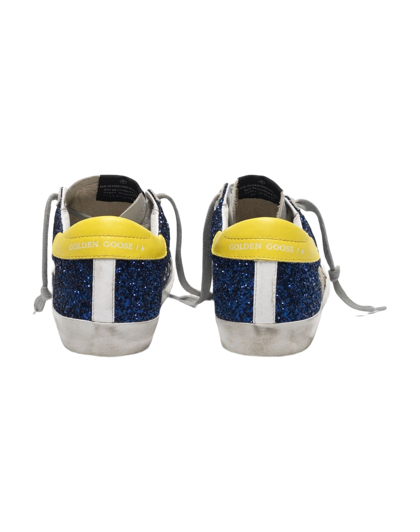 Women | Super-Star Sneakers with Blue Glitter & Yellow Heel Tab