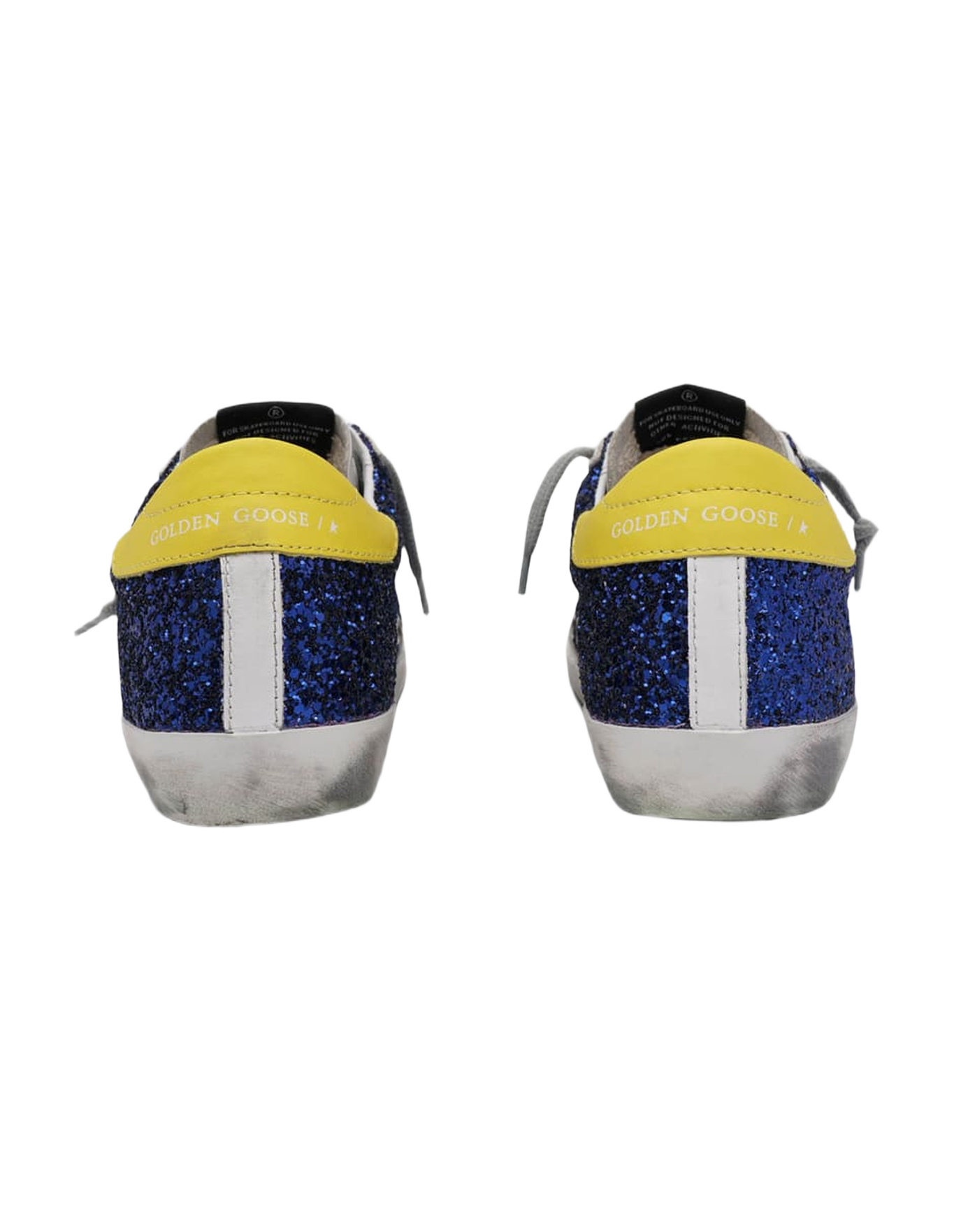 Women | Super-Star Sneakers with Blue Glitter & Yellow Heel Tab