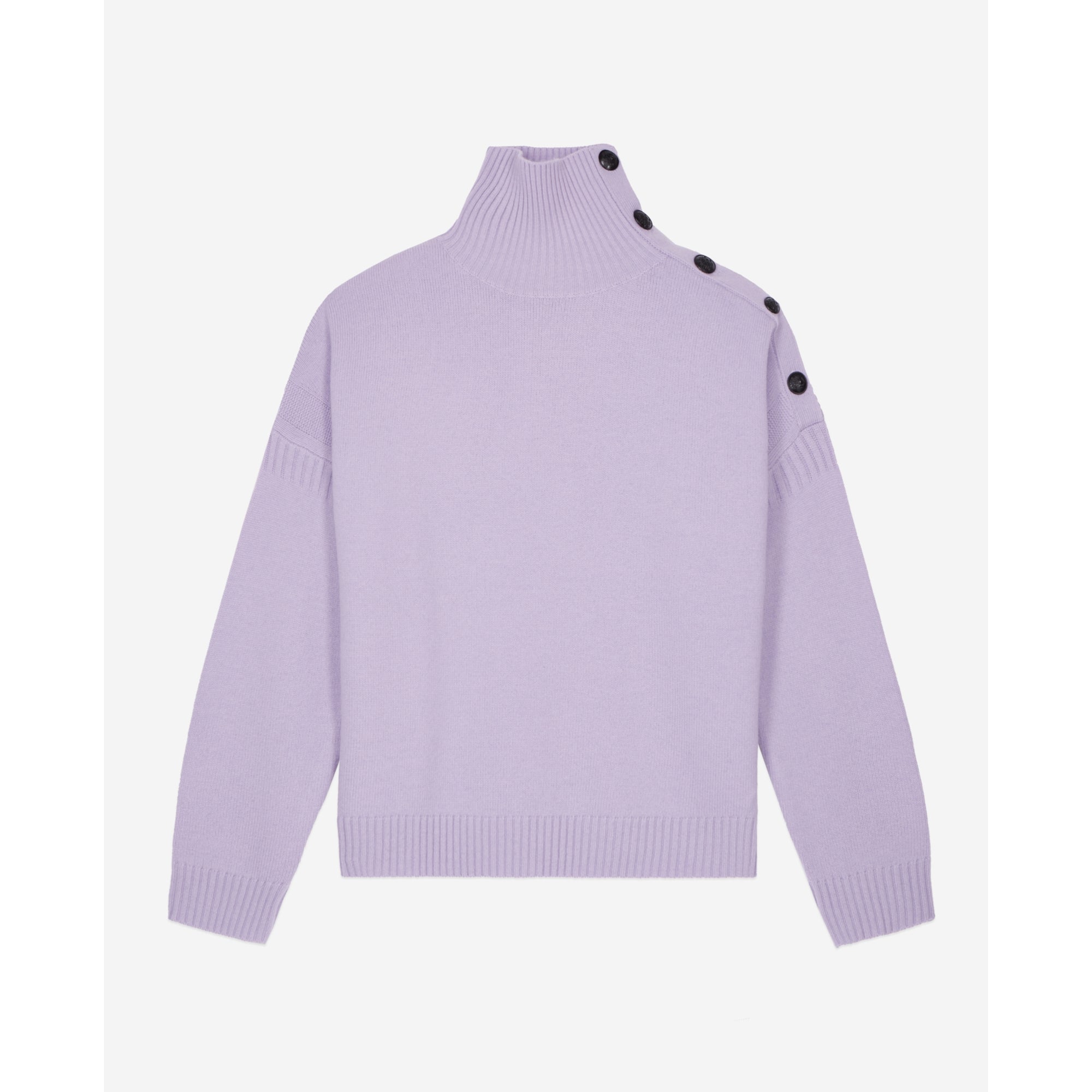 Wool And Cashmere Sweater With Buttons | Women | Light Purple