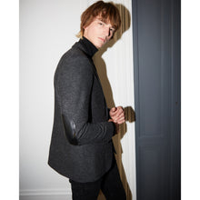 Wool Blazer With Herringbone Motif | Men | Black Grey