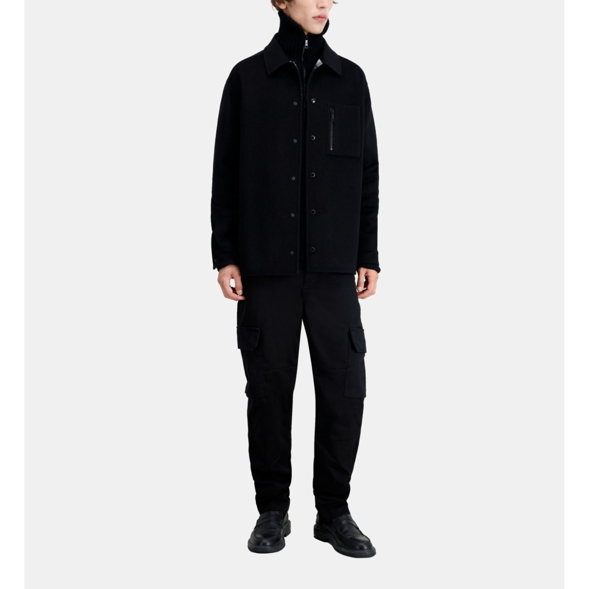 Wool-Blend Overshirt Jacket | Men | Black