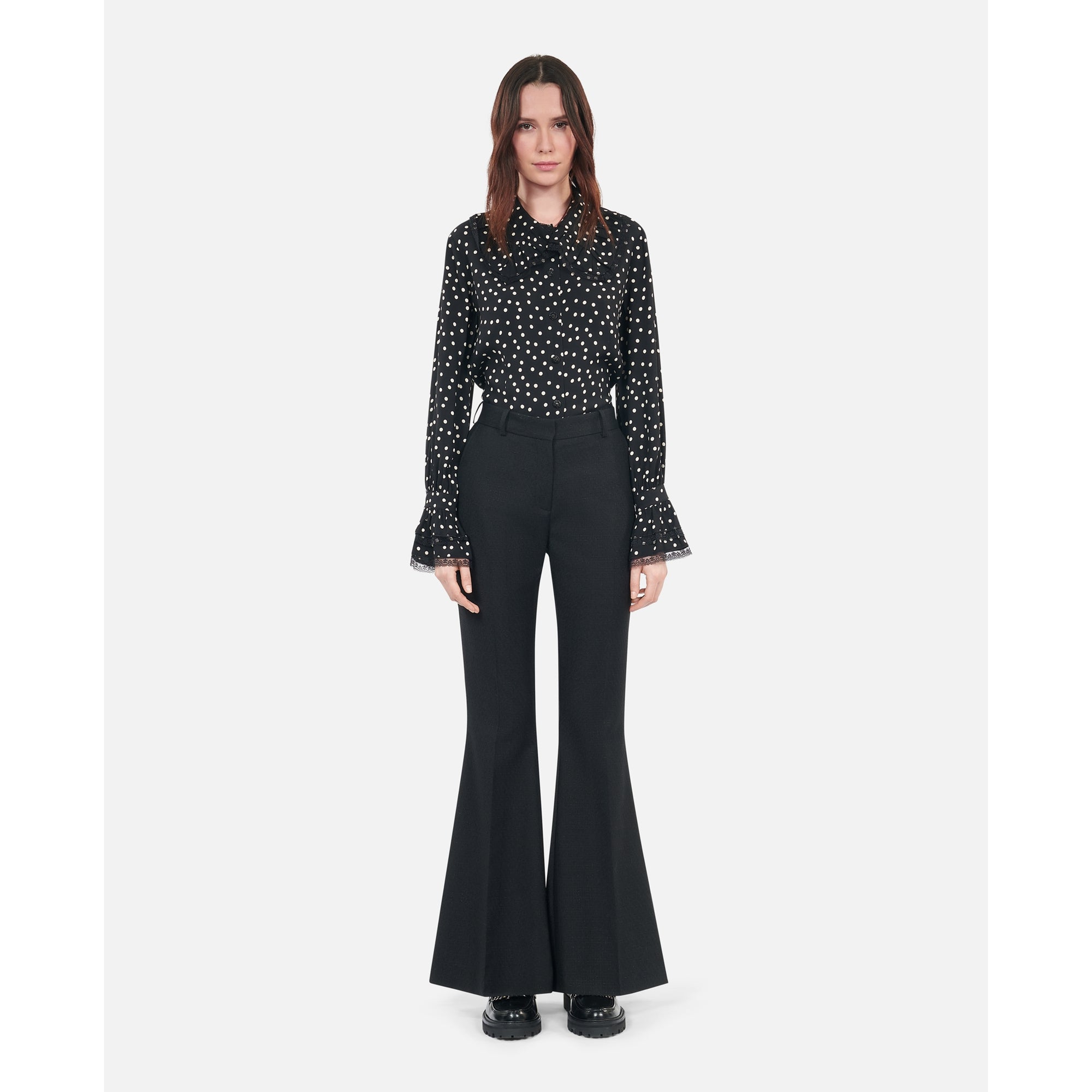 Wool Blend Suit Trousers | Women | Black