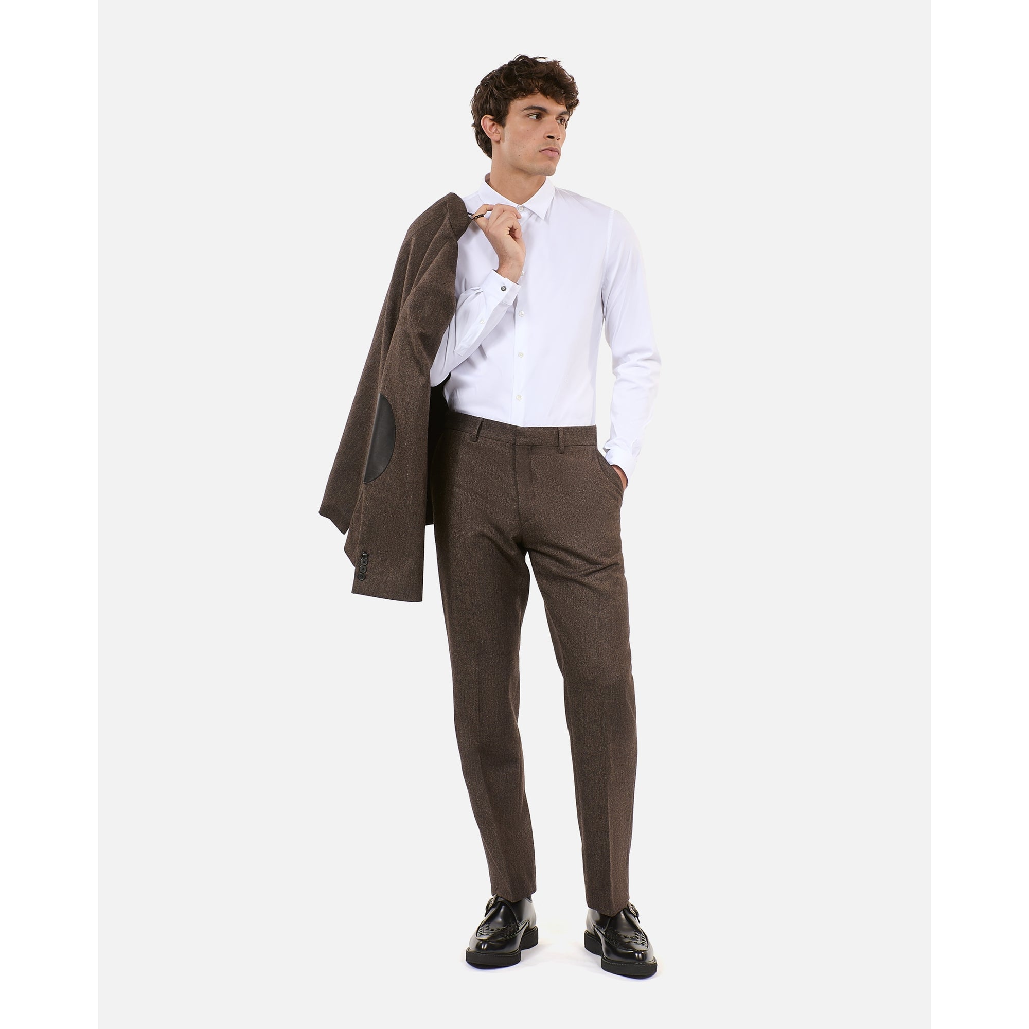 Wool-Blend Suit Trousers | Men | Brown