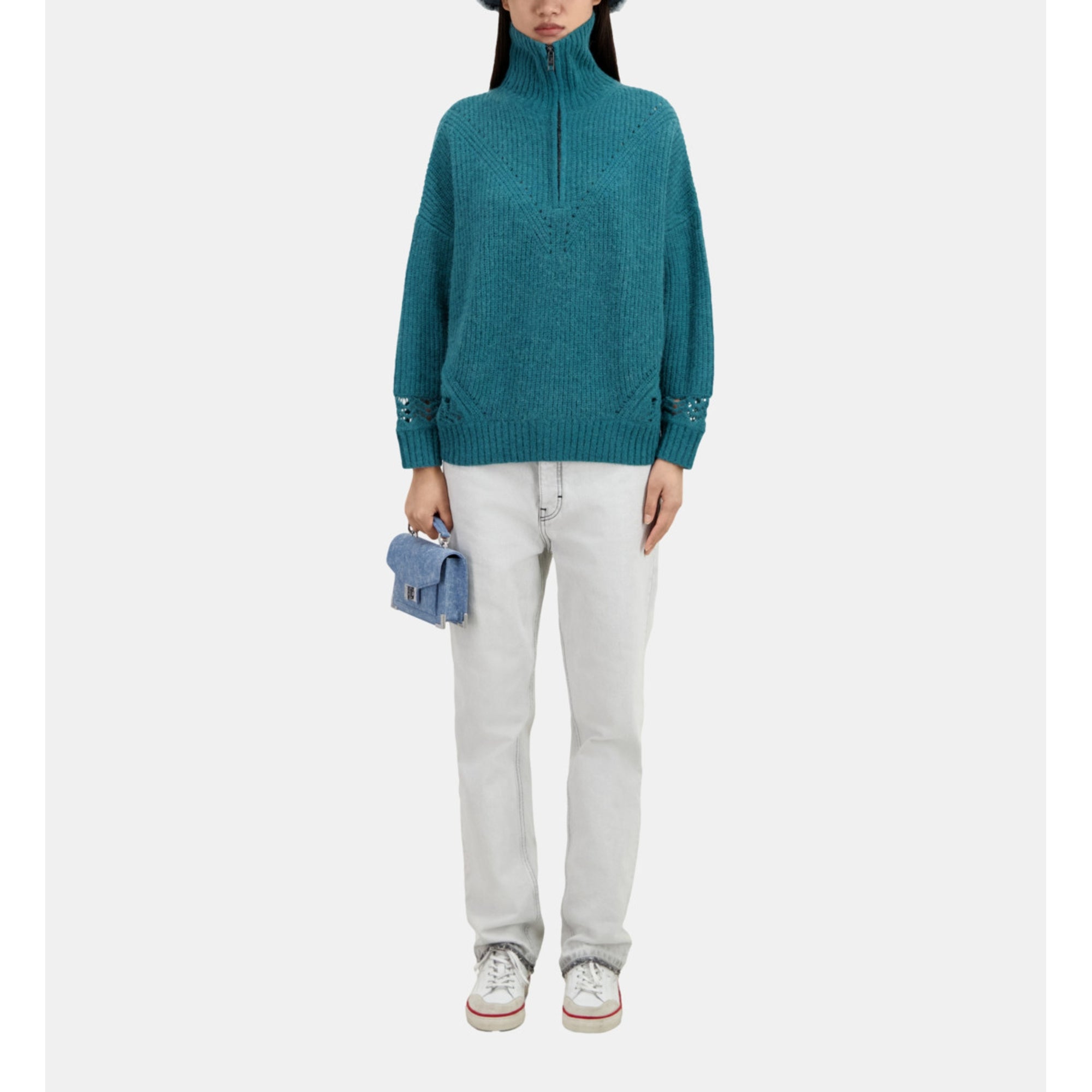 Wool-Blend Sweater | Women | Blue Petrol