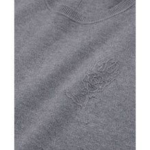 Wool Blend Sweater With Embroidery | Men | Melange Grey