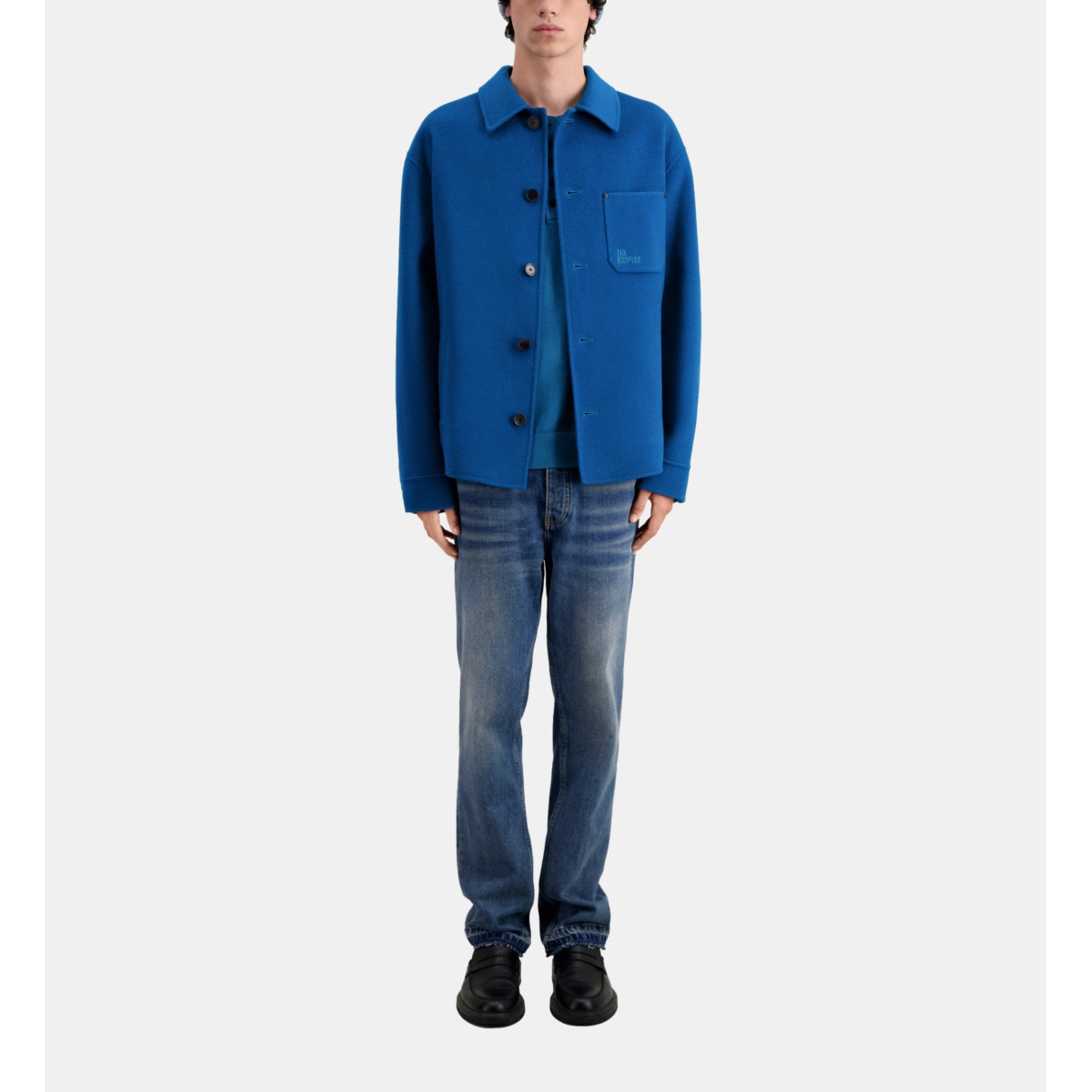 Wool Overshirt Style Jacket | Men | Medium Blue