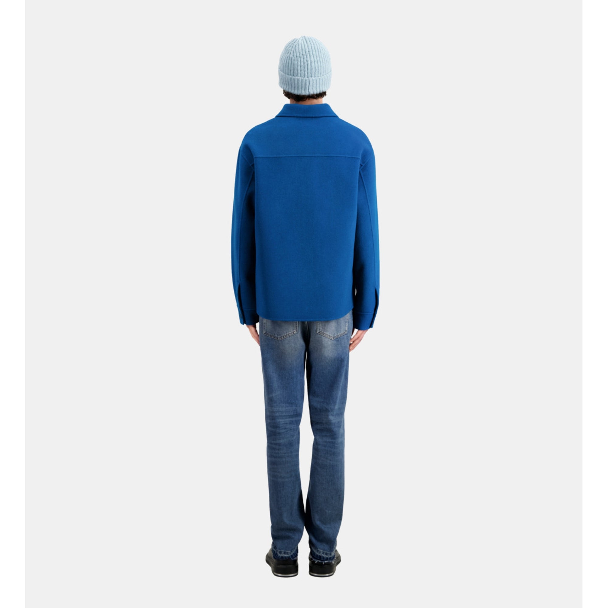 Wool Overshirt Style Jacket | Men | Medium Blue