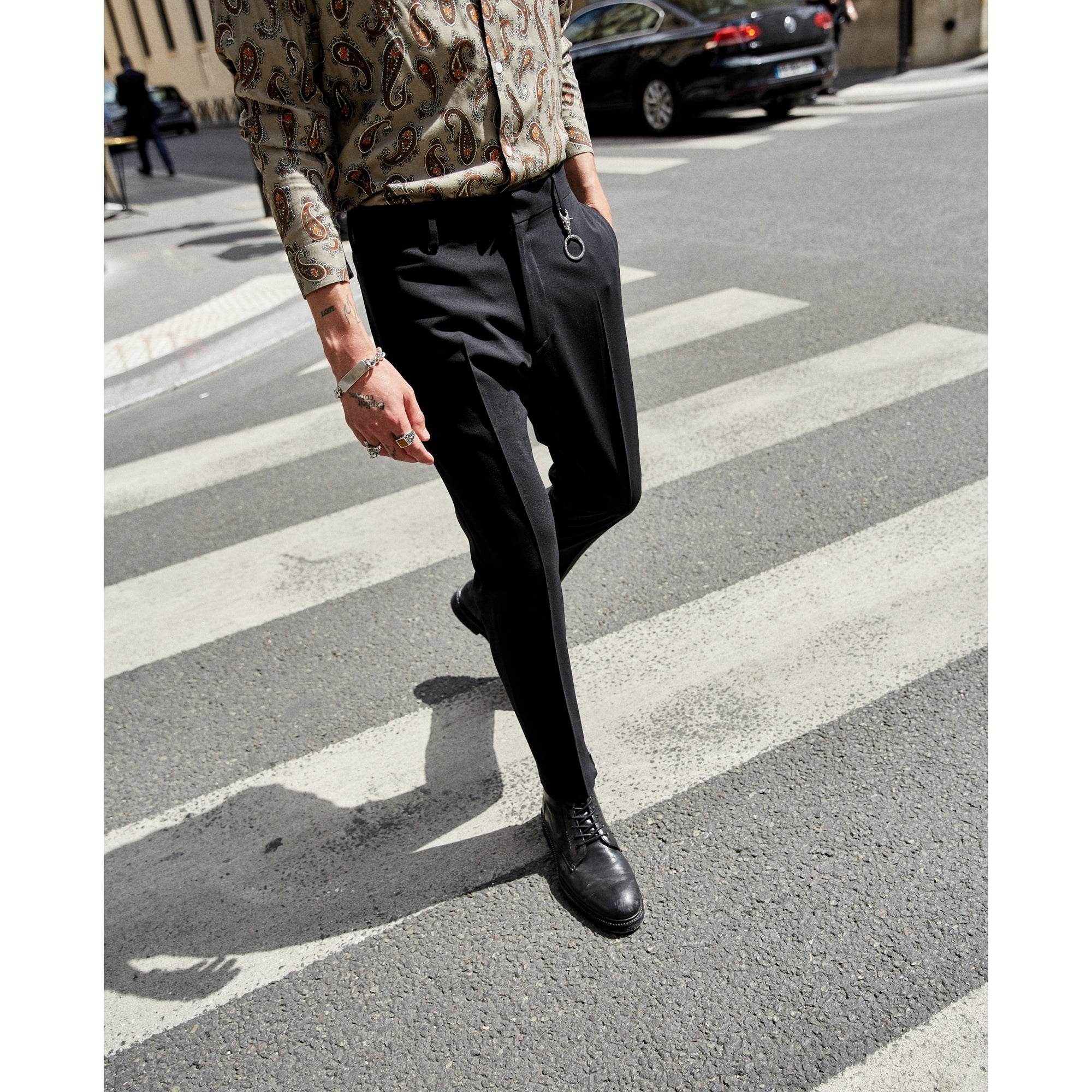 Wool Pants With Zipped Hem | Men | Black