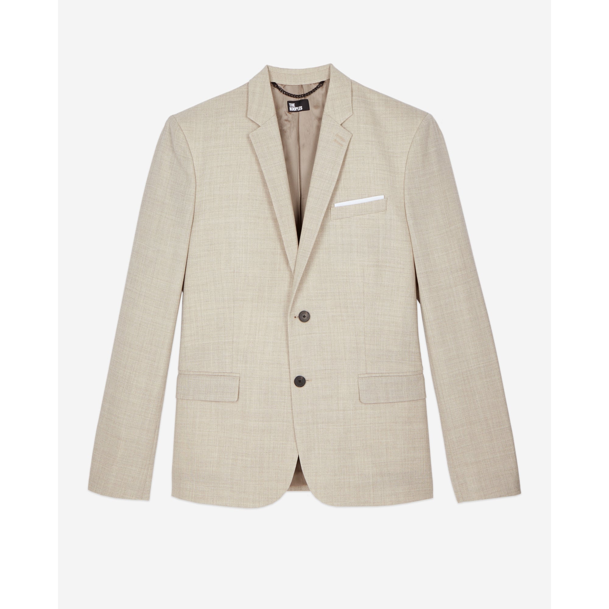 Wool Suit Fitted Jacket | Men | Beige