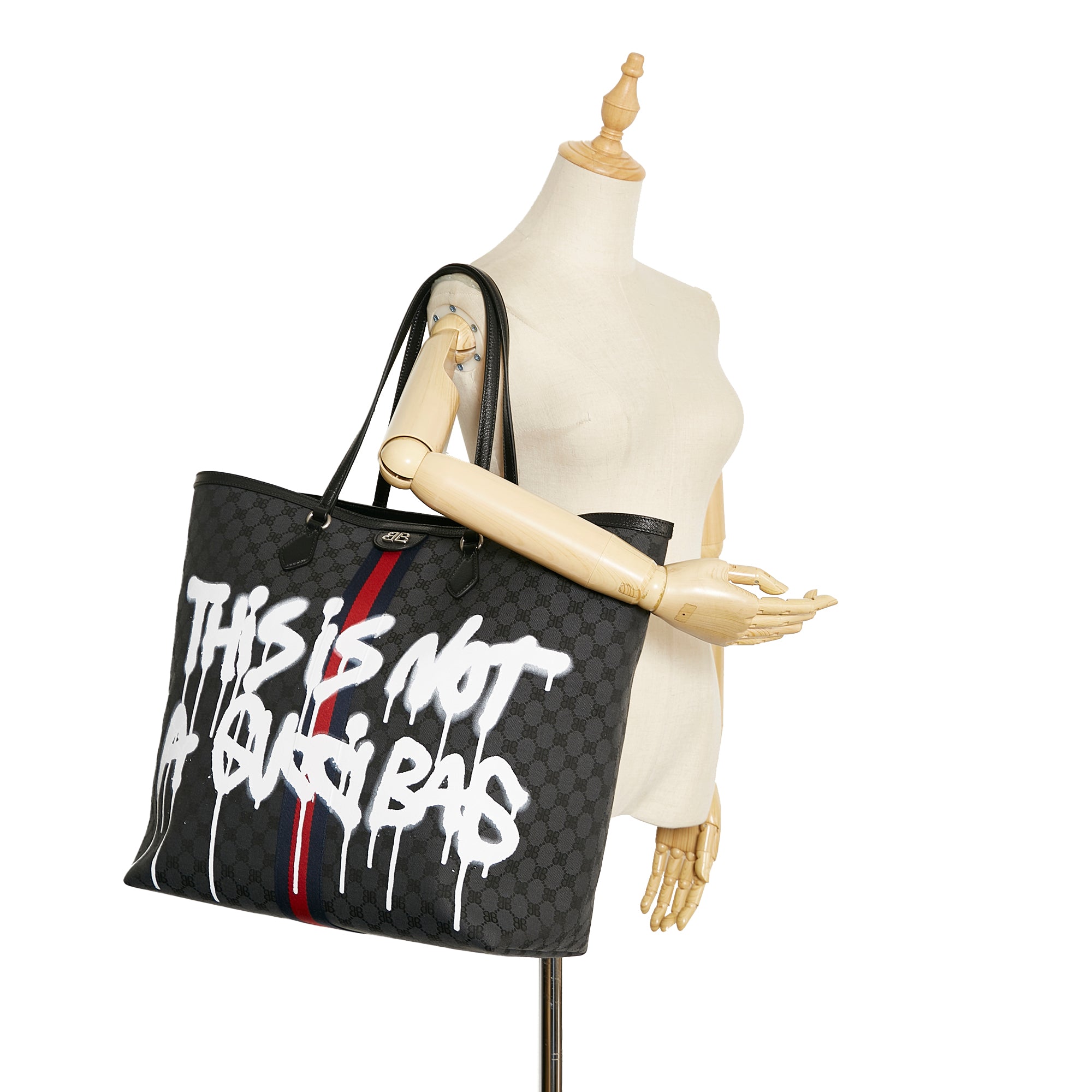 Balenciaga Pre-Owned The Hacker Project Graffiti BB Supreme Tote | Women | Black