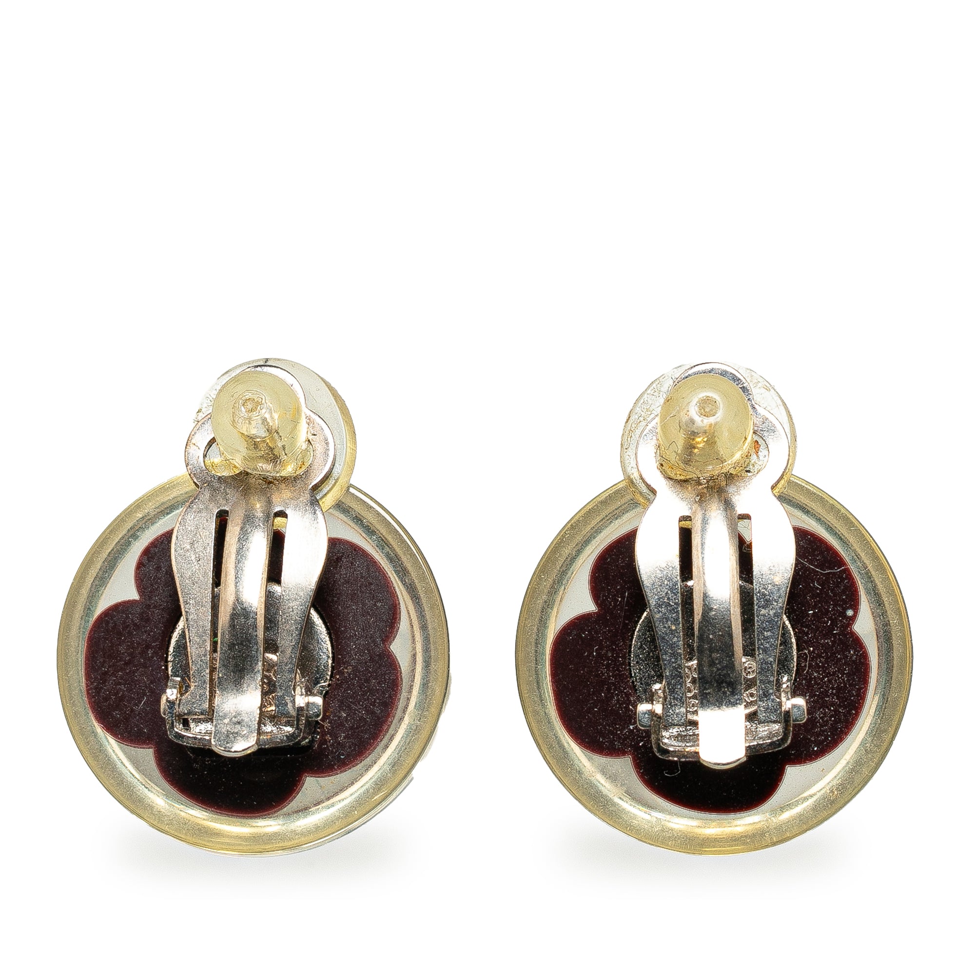 Chanel Pre-Owned Resin CC Flower Clip-On Earrings | Women | Red x Dark Red