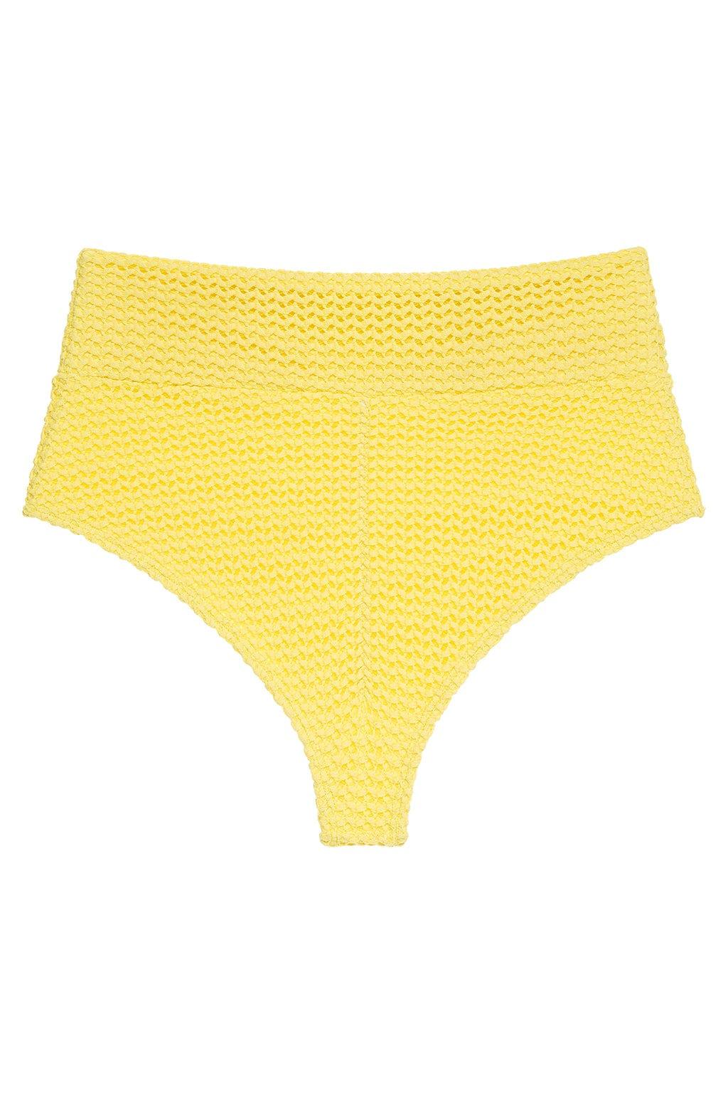 Added Coverage High Rise Bikini Bottom | Yellow Crochet