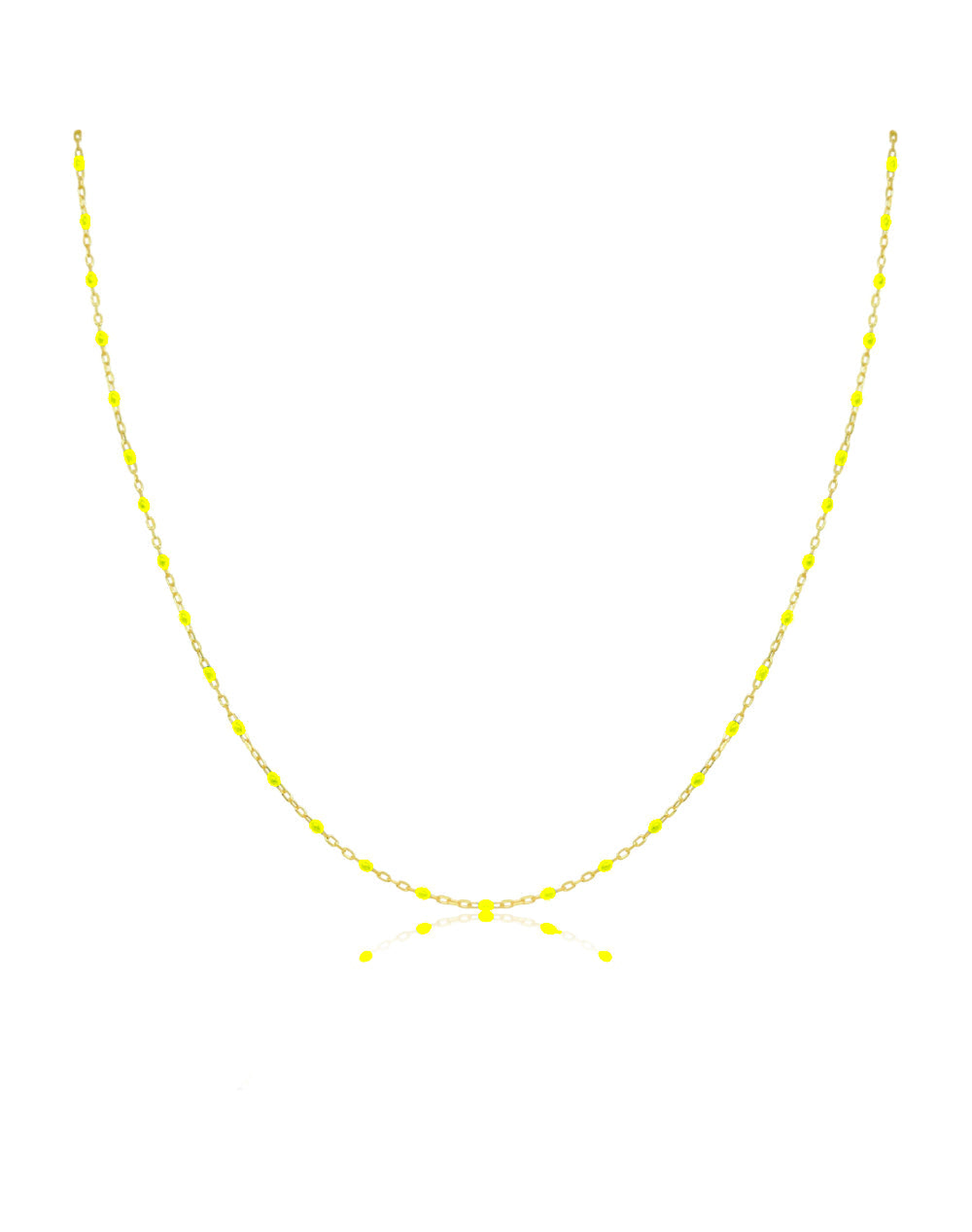 Yellow Enamel Dainty Layering Chain | 14kt Yellow Gold