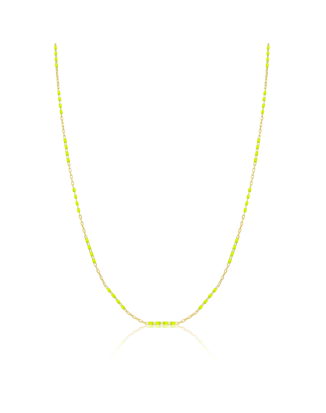 Yellow Enamel Necklace 16 inches | 14kt Yellow Gold