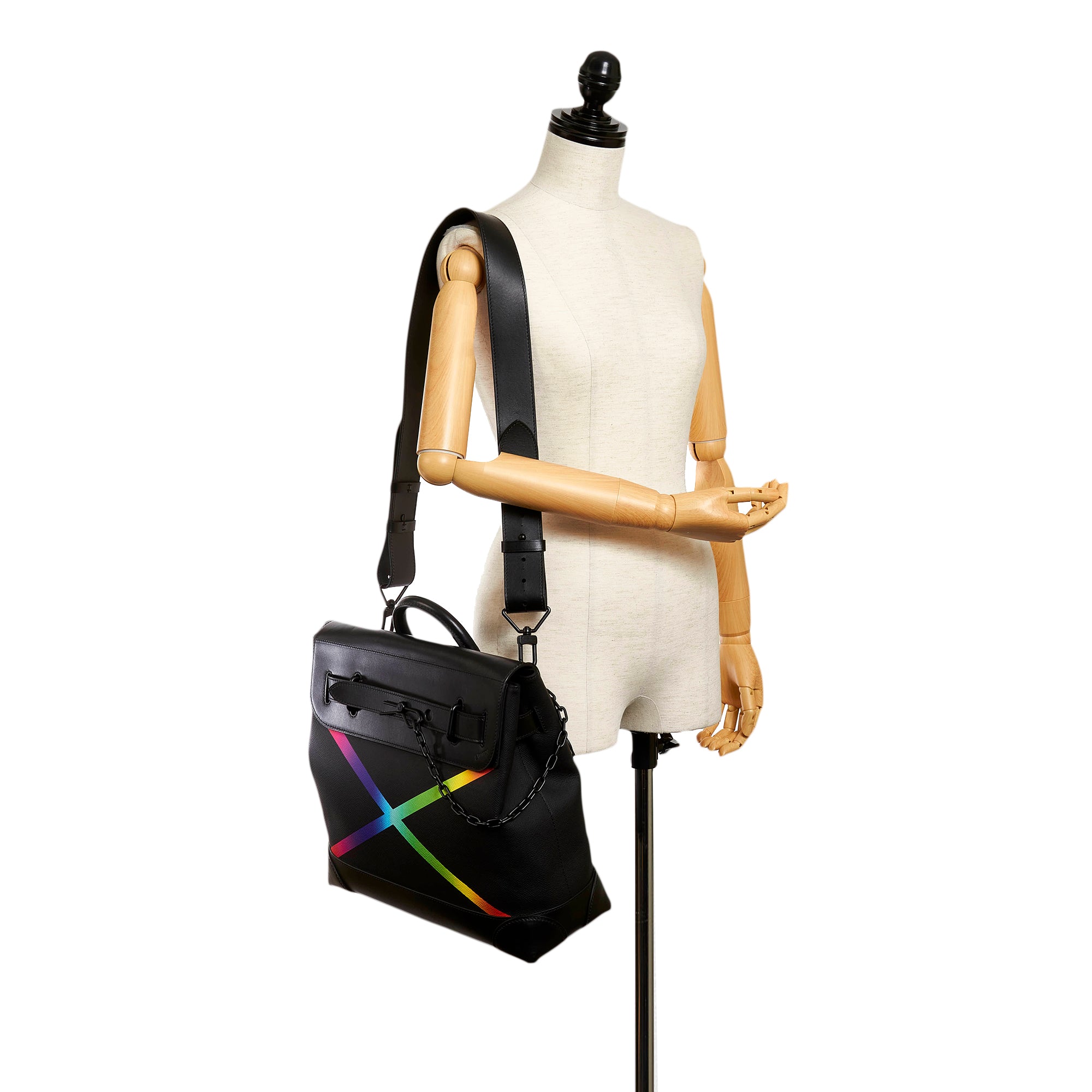 Louis Vuitton Pre-Owned Taiga Rainbow Steamer PM | Unisex | Black x Multi