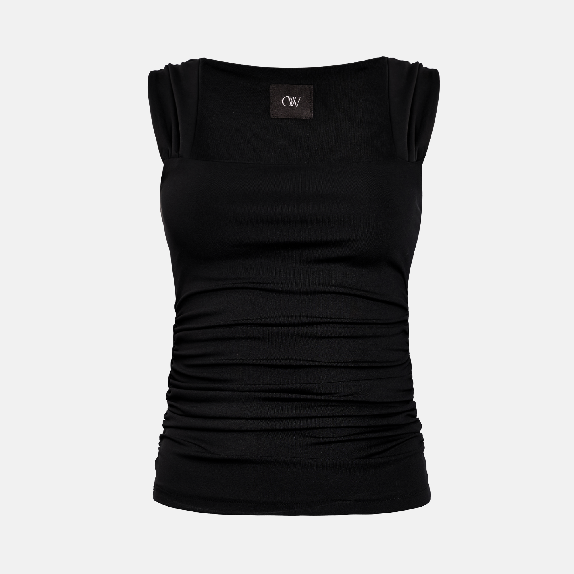 OW Collection ZOEY Draped Top Top 121 - Black