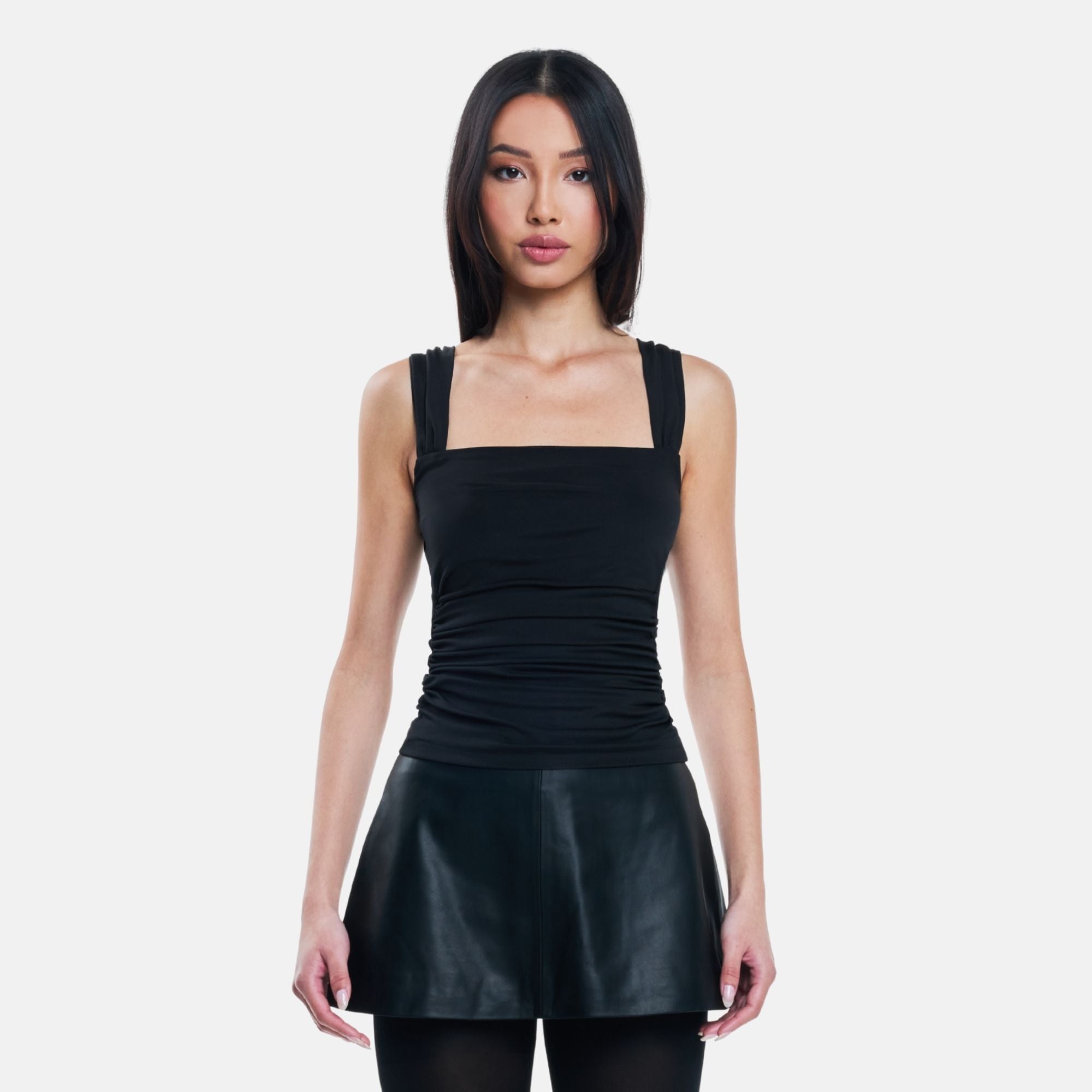 OW Collection ZOEY Draped Top Top 121 - Black