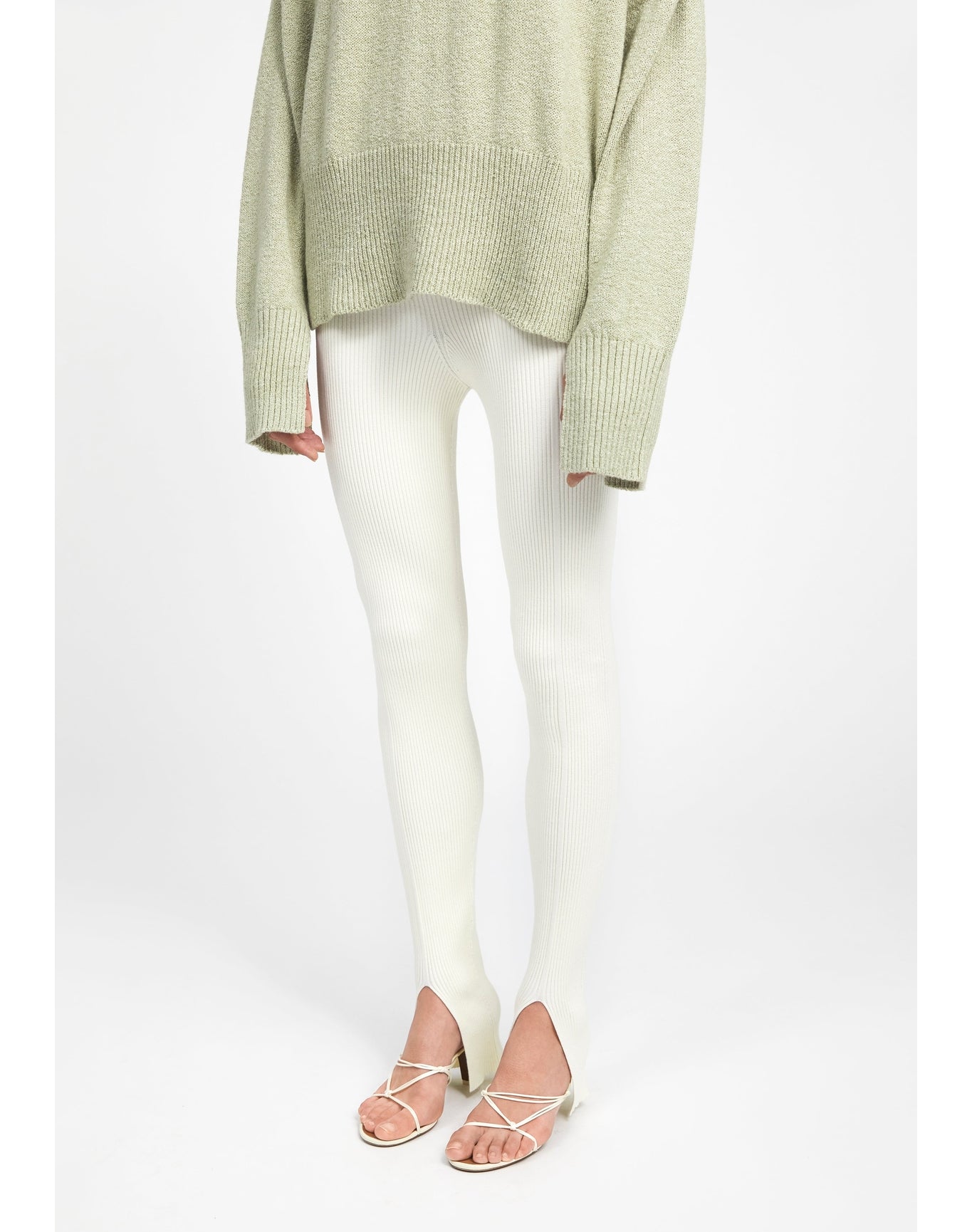 Zero002 | Ribbed Leggings | Creme